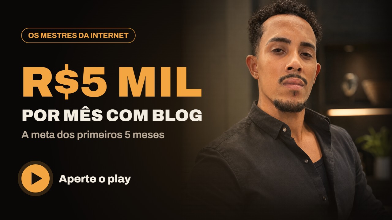 Daniel Alves no vídeo de apresentação: R$5 mil por mês com blog, a meta dos primeiros 5 meses